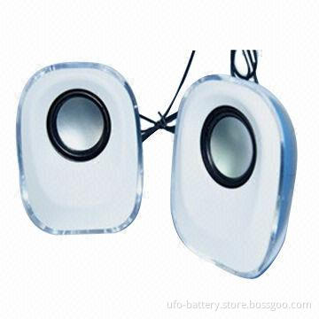 40mm Diameter 3W Output Speakers with 5V DC/1,000mA Input, 200Hz-20kHz Frequency Response